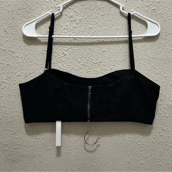 CAARA Black Cropped Smocked Back Tank Top NWT M - Picture 7 of 9